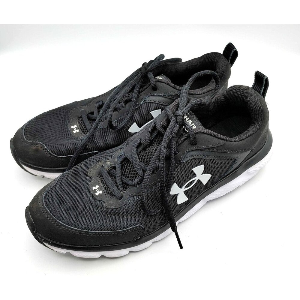 Under Armour Men's Charged Assert Black White Running Shoes 3024590-001 Size 10